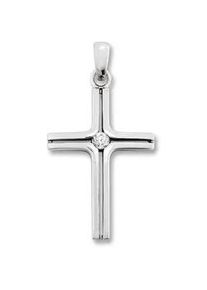 Ketten-Anhänger ONE ELEMENT "Zirkonia Kreuz Anhänger aus 925 Silber" Schmuckanhänger Gr. Silber 925 (Sterlingsilber), silberfarben (silber) Damen Silber Schmuck