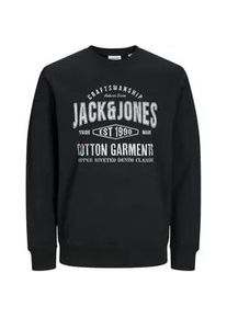 Jack & Jones PlusSize Sweatshirt JACK & JONES PLUSSIZE "JJJEANS SWEAT O-NECK PLS" Gr. 6XL, schwarz Herren Sweatshirts