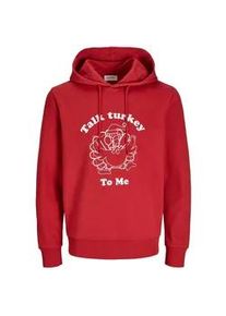 Jack & Jones Kapuzensweatshirt JACK & JONES "JJXMAS ONE COLOR FUNNY SWEAT HOOD" Gr. XXL, grün (scarlet sage) Herren Sweatshirts