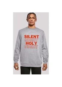 Kapuzenpullover F4NT4STIC "Silent Night Holy Weihnachten" Gr. M, grau (erdgrau) Herren Pullover Hoodie Sweatshirt Print