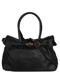 Shopper Samantha Look Gr. B/H/T: 35cm x 25cm x 16cm onesize, schwarz Damen Taschen echt Leder, Made in Italy