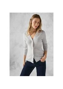 Cardigan Cecil Gr. 3XL (48), soft silver melange Damen Strickjacken mit V-Ausschnitt