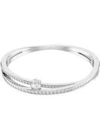 Armreif Swarovski "Schmuck Geschenk Armschmuck Hyperbola, 5691224, 5691225, 5691226" Armbänder Gr. M, Metall, silberfarben (metallfarben, kristallweiß, kristallweiß) Damen mit Swarovski Zirkonia (synth.)