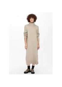 Strickkleid Only "ONLBRANDIE L/S ROLL NECK DRESS" Gr. M (38), N-Gr, grau (pumice stone) Damen Kleider