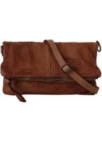 Abendtasche CLUTY Gr. B/H/T: 20cm x 13cm x 3cm onesize, braun (cognac) Damen Taschen echt Leder, Made in Italy