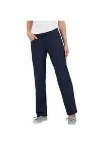 Jerseyhose TRIGEMA "TRIGEMA Hüfthose DELUXE Baumwolle" Gr. L, US-Größen, blau (navy) Damen Hosen