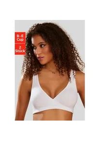 Soft-BH Petite Fleur Gr. 90, Cup C, schwarz (schwarz, weiß) Damen BHs ohne Bügel in Wickeloptik (eignet sich zum Stillen), Basic Dessous