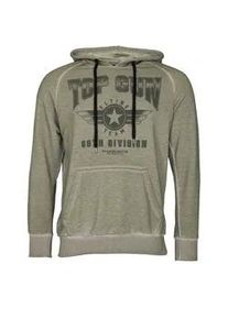 Kapuzenpullover Top Gun "TG20212102" Gr. 48 (S), grün (oliv) Herren Pullover Hoodie Sweatshirt