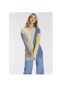 Cardigan AJC Gr. 40/42 (M), blau (blau, gelb) Damen Strickjacken im farbigen Colourblocking