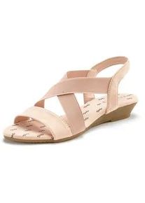 Sandalette Vivance Gr. 36, rosa (rosé) Damen Schuhe Sandale, Sommerschuh mit elastischen Riemchen und Keilabsatz VEGAN