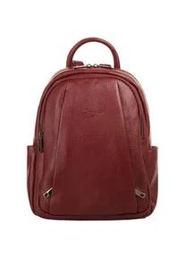 Cityrucksack Samantha Look Gr. B/H/T: 36cm x 25cm x 14cm, rot Rucksäcke echt Leder, Made in Italy