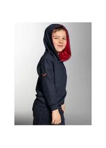 Sweatshirt TRIGEMA "TRIGEMA Kapuzenpullover mit Kängurutasche" Gr. 128, blau (navy) Kinder Sweatshirts