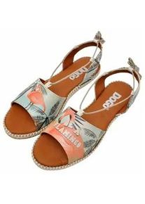 Sandale DOGO "Damen Hazel Be a Flamingo Vegan Damen Sandalen/ Sandaletten /" Gr. 39, Normalschaft, bunt (natur) Damen Schuhe Sandale Vegan