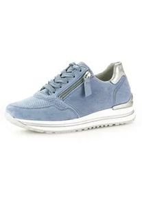 Keilsneaker Gabor "TURIN" Gr. 39, blau Damen Schuhe mit Lochmuster, Weite H, Freizeitschuh, Halbschuh, Schnürschuh