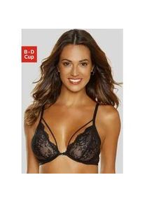 Bügel-BH Vivance Gr. 75, Cup C, schwarz Damen BHs aus dezent transparenter Spitze, Dessous