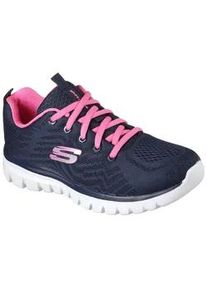 Sneaker Skechers "GRACEFUL - GET CONNECTED" Gr. 35, blau (navy-pink) Damen Schuhe in Schuhweite G (weit), Freizeitschuh, Halbschuh, Schnürschuh