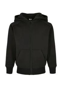 Sweatjacke Urban Classics "Urban Classics Herren Boys Zip Hoody" Gr. 110/116, schwarz Jungen Sweatjacken