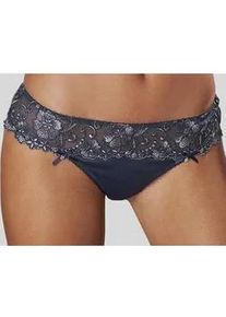 String Lascana "Wanda Dessous" Gr. 40/42, blau (marine) Damen Unterhosen mit Stickerei Spitze in blumiger Optik