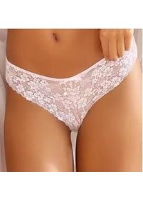 String Lascana Gr. 48/50, rosa (rosa-creme) Damen Unterhosen rundherum aus floraler Spitze, Dessous