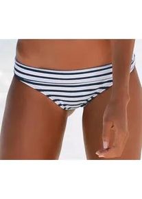 Bikini-Hose Venice Beach "Summer" Gr. 44, N-Gr, bunt (weiß, marine, gestreift) Damen Badehosen mit Umschlagbund