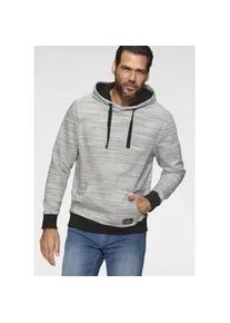 MAN'S WORLD Kapuzensweatshirt MAN'S WORLD Gr. L (52/54), grau (grau, weiß) Herren Sweatshirts Langarm, mit Rippbündchen, Kapuze und Kordelzügen Bestseller