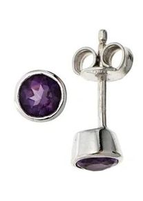 Paar Ohrstecker Jobo "Ohrringe mit Amethyst" Ohrringe Gr. Silber 925 (Sterlingsilber), silberfarben (silber 925) Damen 925 Silber rhodiniert