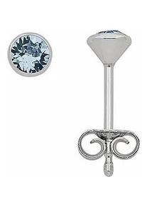 Paar Ohrhänger ADELIA ́S "925 Silber Ohrringe Ohrstecker mit Zirkonia Ø 3 mm" Gr. Damen, Silber 925 (Sterlingsilber), blau Damen mit Zirkonia Silberschmuck für