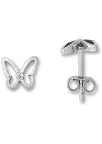 Paar Ohrhänger ONE ELEMENT "Zirkonia Schmetterling Ohrringe Ohrstecker aus 925 Silber" Gr. Kinder, Silber 925 (Sterlingsilber), silberfarben (silber) Damen Silber Schmuck Schmetterling