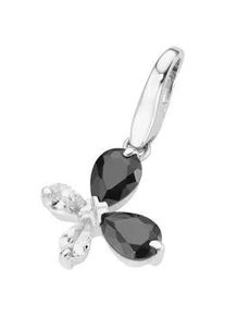 Charm-Einhänger Giorgio Martello MILANO "Schmetterling Zirkonia, Silber 925" Charms schwarz-weiß (schwarz, weiß) Damen