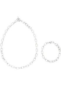 Ketten und Armband Set Lascana Schmuck-Sets silberfarben Schmuck-Set, 2-tlg. Gliederkette, Halsschmuck,Halskette & Armkette Set