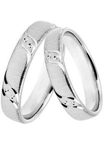 Trauring DOOSTI "Schmuck Geschenk Silber 925 Ehering Partnerring LIEBE" Fingerringe Gr. 58, Silber 925 (Sterlingsilber), 4mm, silberfarben mit Zirkonia (synth.)