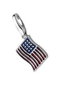 Charm-Einhänger Giorgio Martello MILANO "Flagge USA, Silber 925" Charms bunt Damen