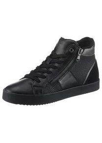 Sneaker Geox "D BLOMIEE F" Gr. 38, schwarz Damen Schuhe High Top Sneaker, Schnürboots mit praktischem Außenreißverschluss