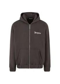 Sweatjacke DROPSIZE "Dropsize Herren Super Heavy Oversize Blank Zip Hoodie" Gr. L, schwarz (washedblack) Herren Sweatjacken