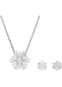 Ohrring und Ketten Set Swarovski "Schmuckset Multipack Schmuck Geschenk Idyllia Schneeflocke, 5691486" Schmuck-Sets silberfarben (metallfarben, kristallweiß, kristallweiß) Damen mit Swarovski Kristallen