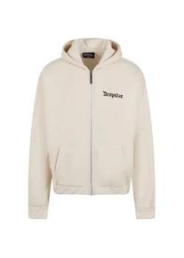 Sweatjacke DROPSIZE "Dropsize Herren Super Heavy Oversize Blank Zip Hoodie" Gr. XS, beige (coconutmilk) Herren Sweatjacken