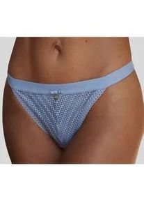 Tanga Lascana Gr. 48/50, grau (sky grau) Damen Unterhosen mit breitem, elastischen Bund und Spitze