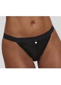 Tanga Lascana Gr. 48/50, schwarz Damen Unterhosen mit breitem, elastischen Bund und Spitze