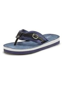 Badezehentrenner Venice Beach Gr. 43, blau (blau-schwarz) Damen Schuhe Zehentrenner Dianette Sandale, Pantolette, Badeschuh, Flip Flop mit modischem Print VEGAN