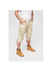 Stoffhose BRANDIT "Brandit Herren Urban Legend Cargo 3/4 Shorts" Gr. 3XL, US-Größen, beige (sandcamo) Herren Hosen