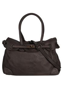 Samantha Look Damen Shopper, braun, Leder, unifarben, Taschen, echt Leder, Made in Italy