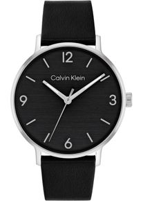Calvin Klein Herren Quarzuhr "MODERN", schwarz, Armbanduhren, Armbanduhr, Herrenuhr, Lederarmband, Mineralglas, analog