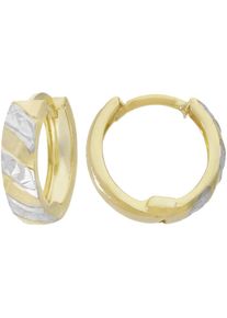 Firetti Damen Paar Creolen "Schmuck Geschenk Gold 375 Ohrschmuck Ohrringe bicolor", Gelbgold 375, gold, Gelbgold 375, Ohrringe
