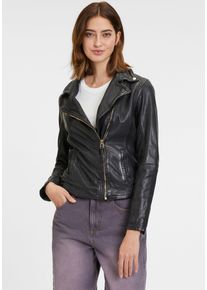 Mauritius Damen Lederjacke "GWCaira", schwarz, Gr. XS, unifarben, Web, Obermaterial: 100% Schafsleder. Futter: 100% Polyester. Ärmelfutter: 100%
