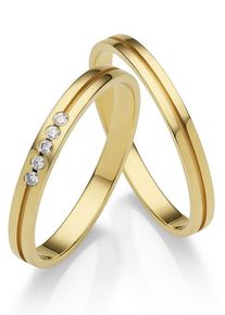 Firetti Trauring "Schmuck Geschenk Gold 375 Hochzeit Ehering "LIEBE"", 50, ohne Brillanten, Gelbgold 585, 2,5mm, gold, Gelbgold 585, Fingerringe,