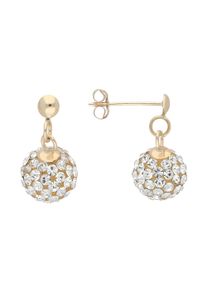Vivance Damen Paar Ohrstecker "sparkling crystals", Gelbgold 375, gelb, Gelbgold 375, Ohrringe