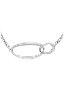 Calvin Klein Damen Kette mit Anhänger "Schmuck Edelstahl Halsschmuck Halskette Erbskette SCULPTURAL", Edelstahl, L: 46cm B: 3,5mm, silber, Edelstahl,