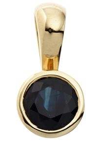 Jobo Damen Runder Anhänger, Gelbgold 333, gold, Gelbgold 333, Schmuckanhänger, rund 333 Gold mit Safir