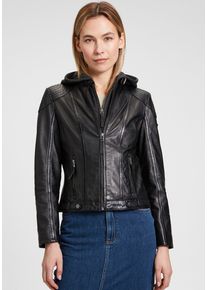 Mauritius Damen Lederjacke "Cacey LEGV", schwarz, modisch, Gr. 4XL, unifarben, Obermaterial: 100% Schafsleder. Futter: 100% Baumwolle. Ärmelfutter:
