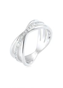 Elli Premium Damen Fingerring "Wickelring Blogger Kristalle 925 Silber", 58mm,mit Steinen, Silber 925 (Sterlingsilber), 2mm, silber, Silber 925